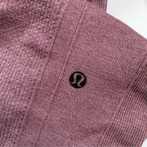 Lululemon Ebb To Street Heathered Bordeaux Drama Burgundy Seamless Leggings 8 - Picture 7 of 9